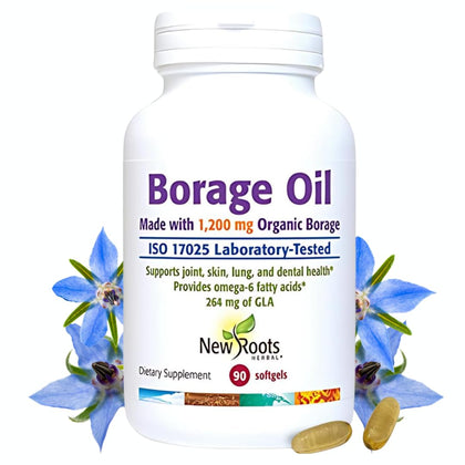 Flacon de 90 gélules d'huile de bourrache BIO NEW ROOTS HERBAL
