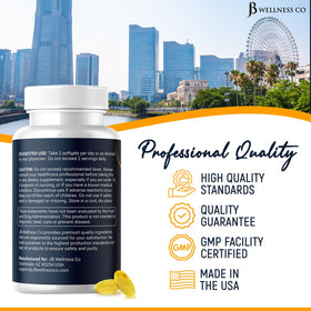 Flacon de 90 gélules d'huile de poisson Omega 3 JB Wellness Co