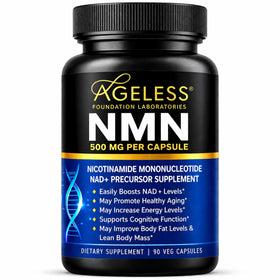 Flacon de 90 gélules de NMN 500mg Ageless Foundation