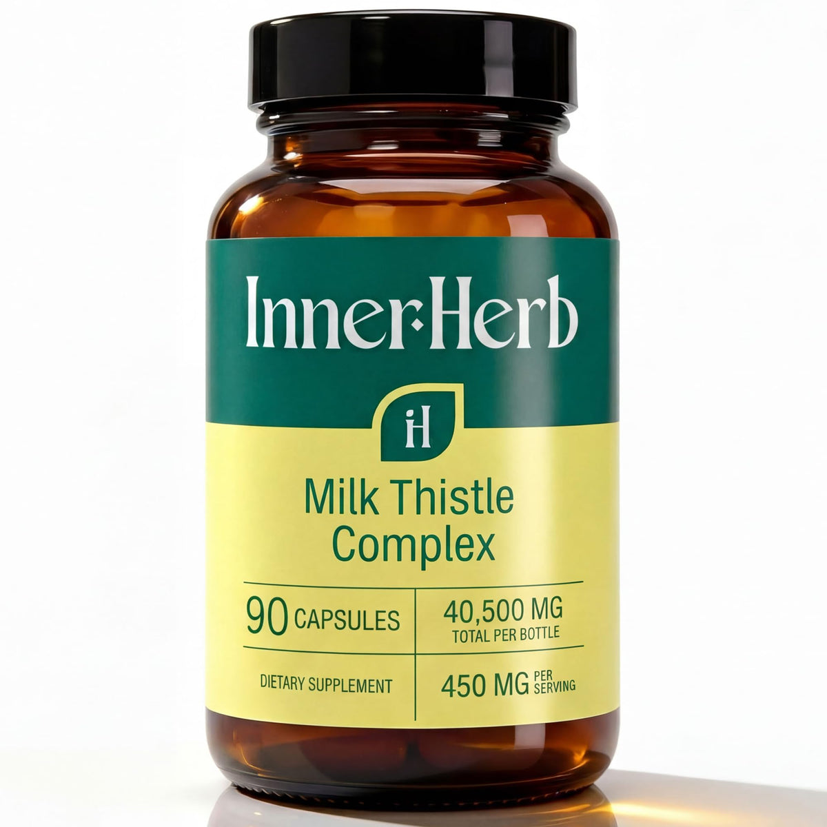 Flacon de 90 gélules végétales InnerHerb Complexe Chardon-Marie 450mg