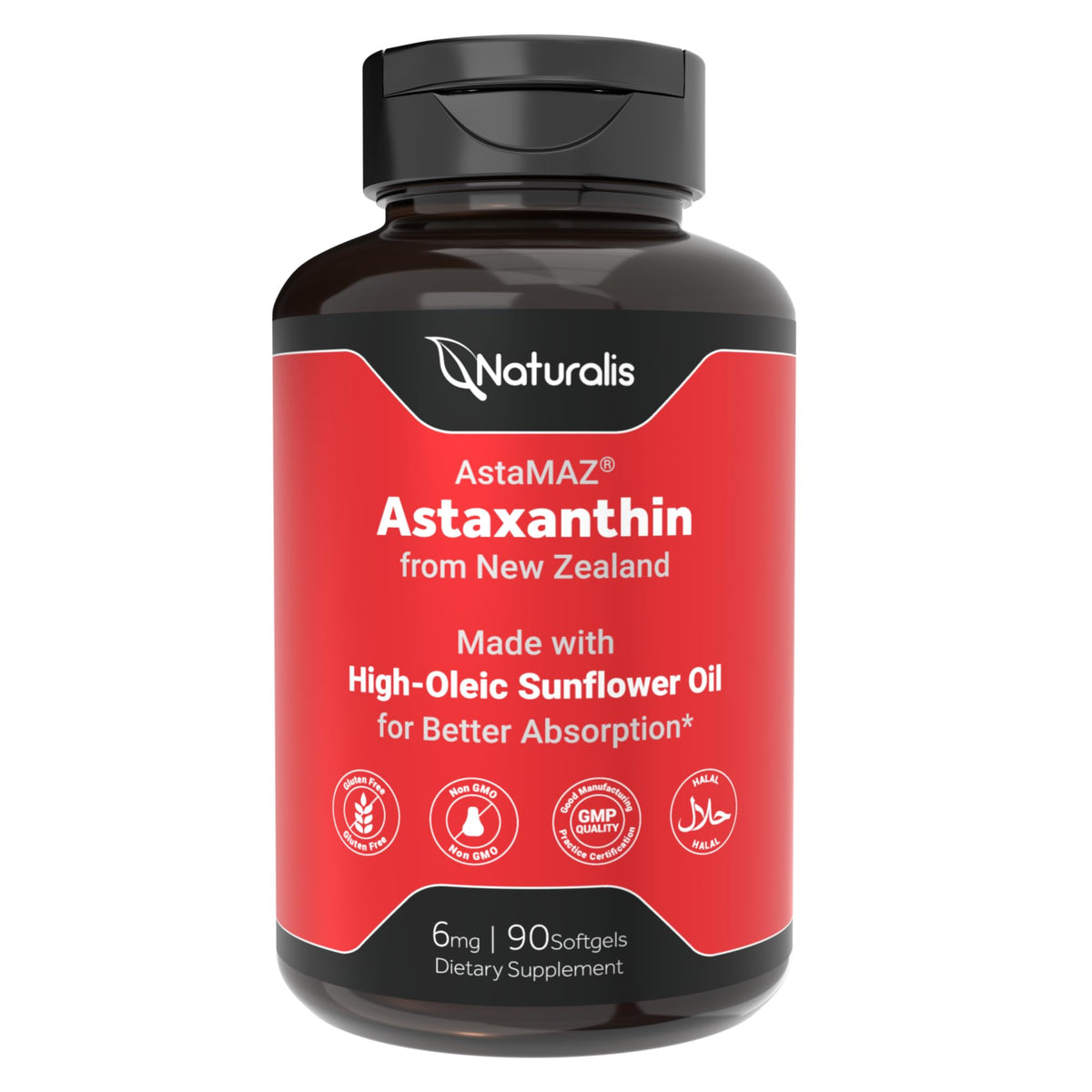 Flacon de 90 mini capsules d'Astaxanthin Naturalis 6mg