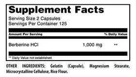 Flacon de Amazing Nutrition Berberine avec étiquette et dosage