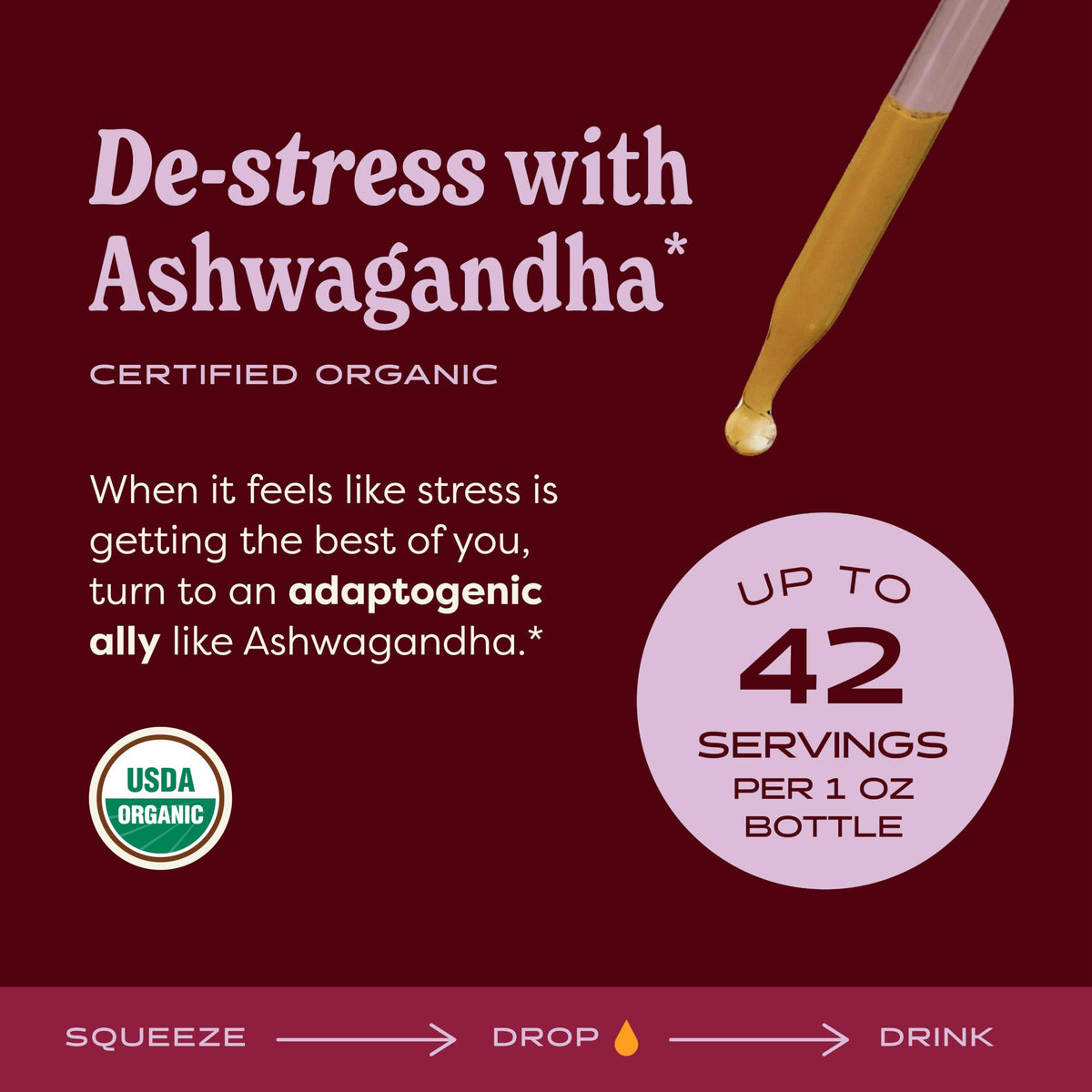 Flacon de Ashwagandha Herb Pharm avec pipette