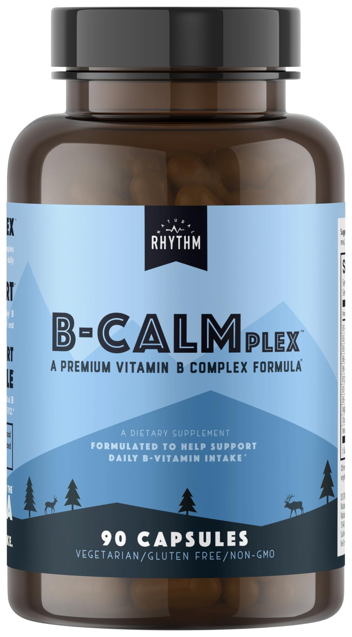 Flacon de B-CALMplex de Natural Rhythm avec 90 capsules