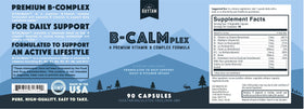 Flacon de B-CALMplex ouvert montrant les capsules à l'intérieur