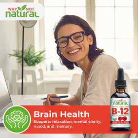 Flacon de B12 Liquide 5000 mcg de Why Not Natural avec compte-gouttes