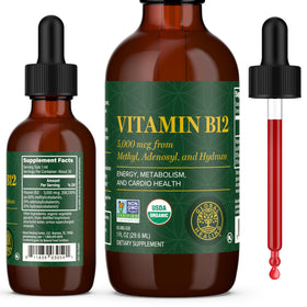 Flacon de B12 liquide 5000mcg Global Healing Center vue avant