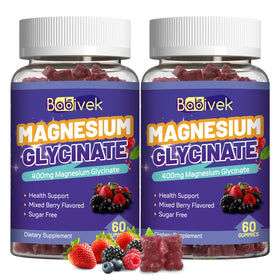 Flacon de Babivek Gummies de Magnésium Glycinate de 60 gummies, vue de face