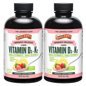 Flacon de Barlean's Vitamine D3 + K2 5000 UI 5,6 oz vue avant