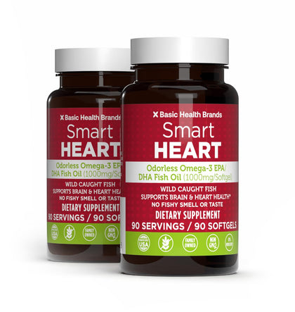 Flacon de Basic Brands huile de poisson Omega-3 1000mg, 90 gélules