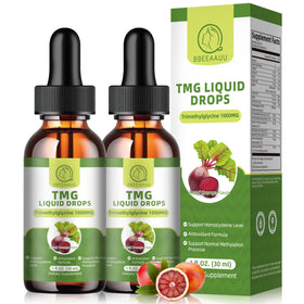 Flacon de BBEEAAUU TMG 1000MG liquide avec étiquette orange sanguine