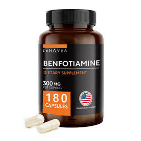 Flacon de Benfotiamine 300mg de Zenavea avec 180 capsules