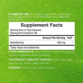 Flacon de Benfotiamine 600mg avec capsules végétales