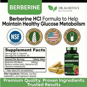 Flacon de Berbérine 1200mg avec capsules à côté