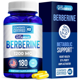 Flacon de Berbérine 1200mg de We Like Vitamins, 180 capsules végétariennes
