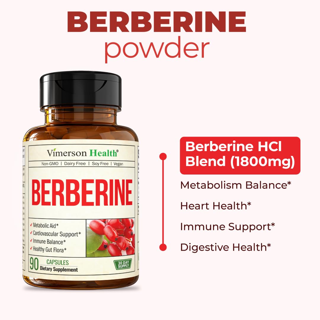 Flacon de Berbérine 1800mg avec capsules ouvertes
