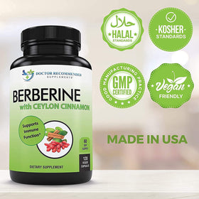 Flacon de Berberine et Cannelle de Ceylan ouvert avec capsules visibles