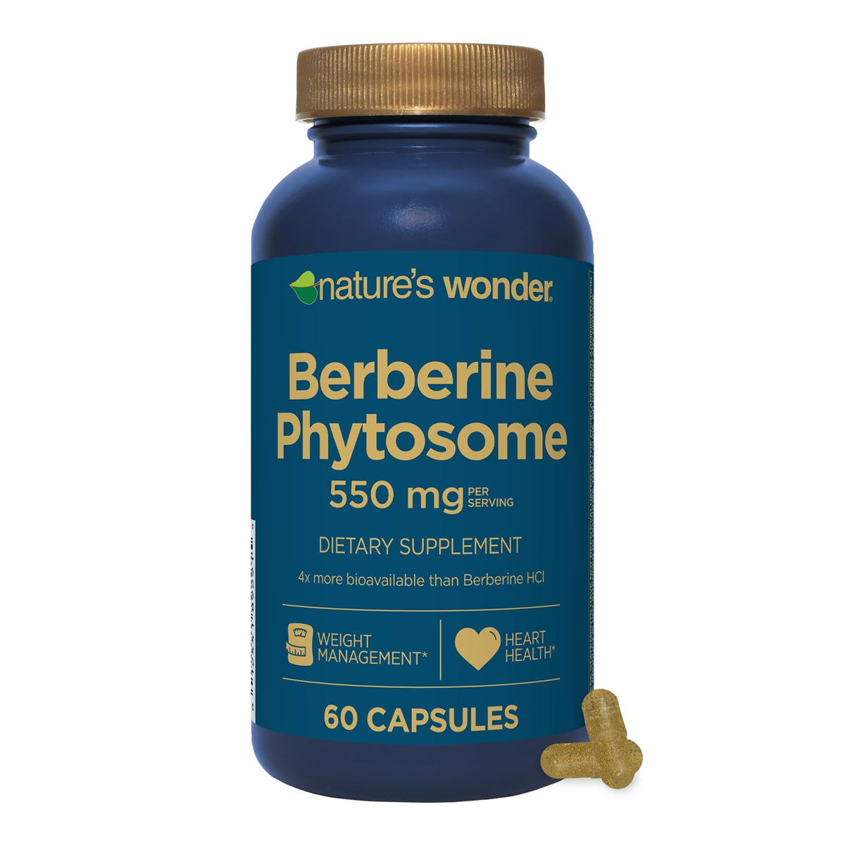 Flacon de Berberine Phytosome 550 mg Nature's Wonder vue de face