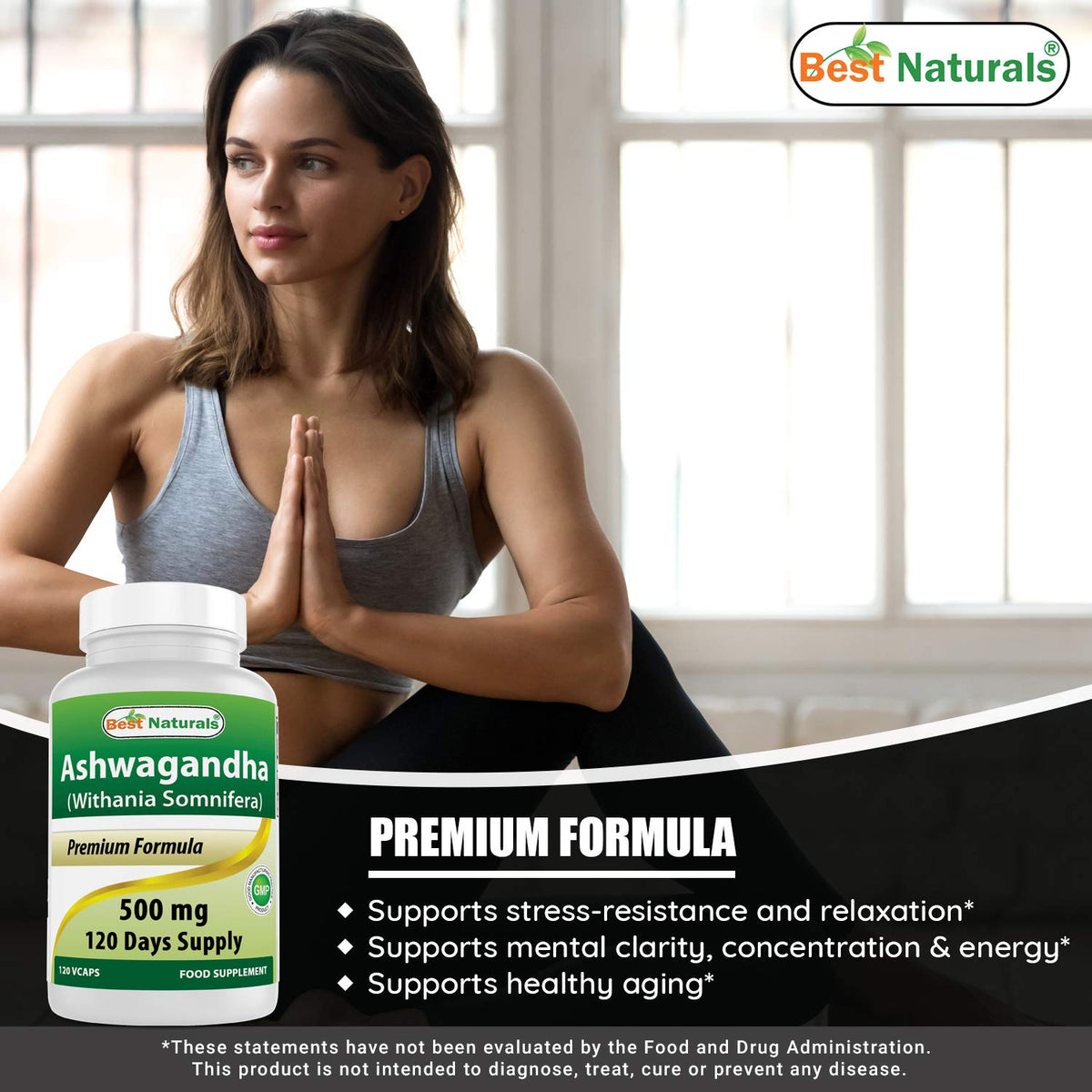 Flacon de Best Naturals avec étiquette visible