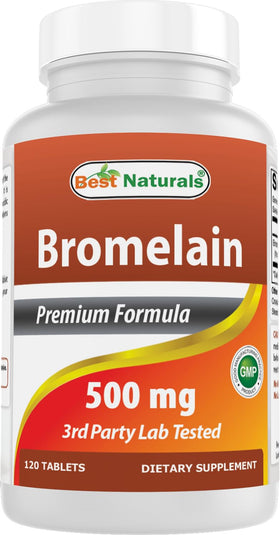 Flacon de Best Naturals Bromélaïne 500 mg avec 120 comprimés