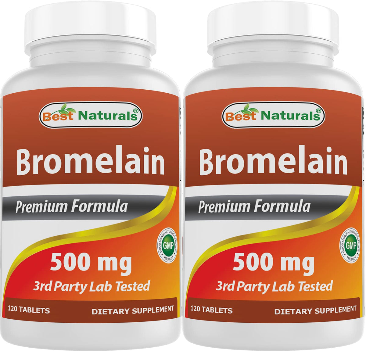 Flacon de Best Naturals Bromélaïne 500mg 120 tablettes