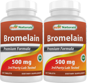 Flacon de Best Naturals Bromélaïne 500mg 120 tablettes