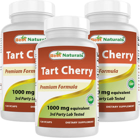 Flacon de Best Naturals Extrait de Cerise Acide 1000 mg, 120 capsules