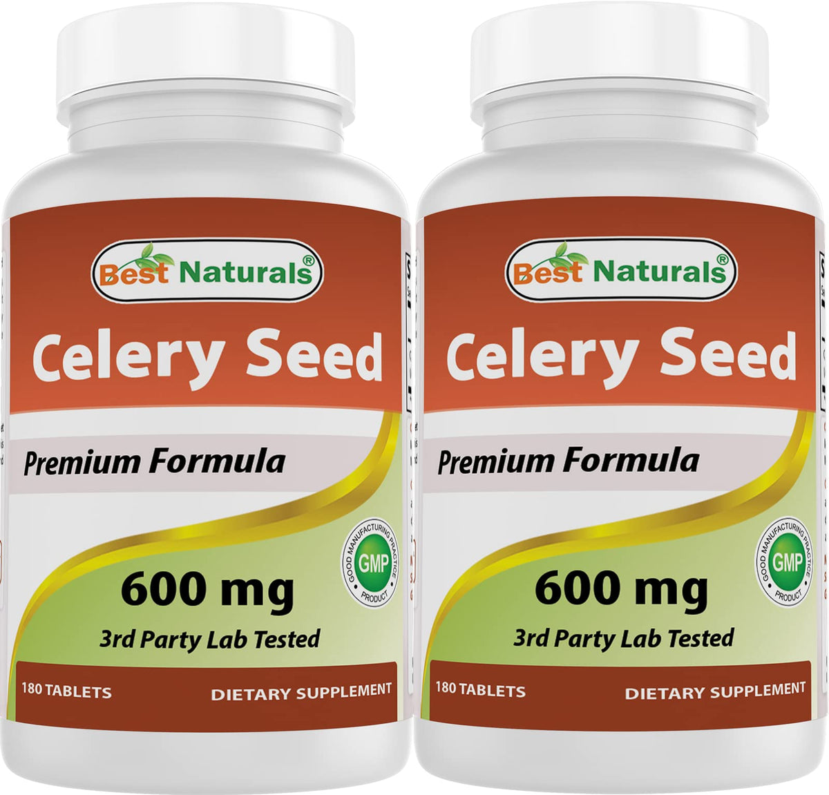 Flacon de Best Naturals Graines de Céleri 600 mg avec 180 comprimés