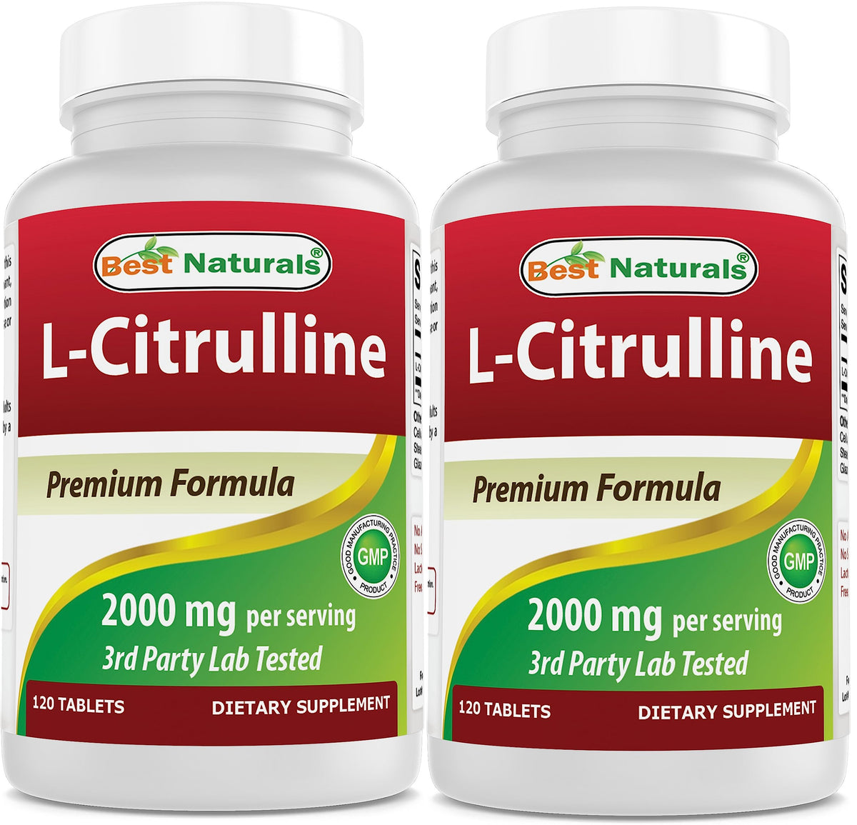 Flacon de Best Naturals L-Citrulline 2000 mg avec 120 comprimés