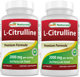 Flacon de Best Naturals L-Citrulline 2000 mg avec 120 comprimés