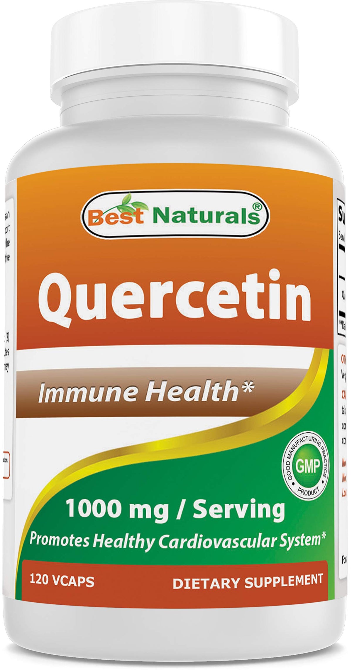 Flacon de Best Naturals Quercetine 1000 mg, 120 capsules végétales
