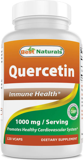Flacon de Best Naturals Quercetine 1000 mg, 120 capsules végétales