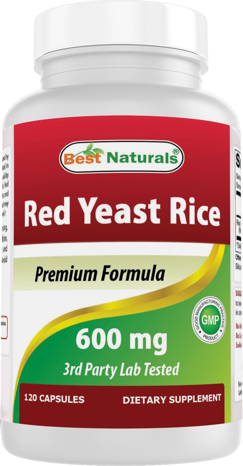 Flacon de Best Naturals Riz Rouge 600 mg gélules 120 unités