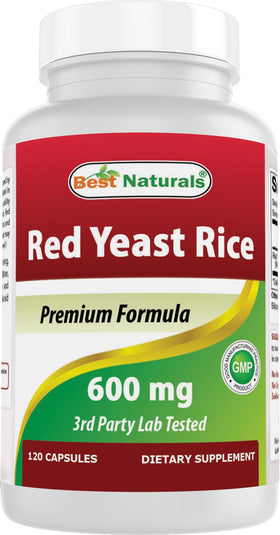Flacon de Best Naturals Riz Rouge 600 mg gélules 120 unités