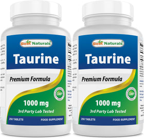 Flacon de Best Naturals Taurine 1000 mg avec 250 comprimés