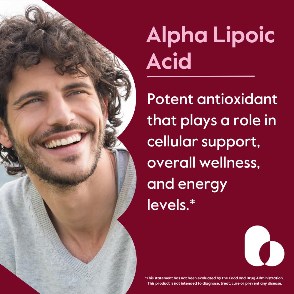 Flacon de BESTVITE Acide Alpha Lipoïque 600mg avec étiquette visible