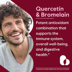 Flacon de BESTVITE Quercétine et Bromélaïne 500mg avec étiquette