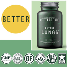 Flacon de Betterbrand BetterLungs avec un fond naturel