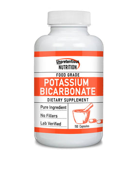 Flacon de bicarbonate de potassium Unpretentious 150 capsules vue de face