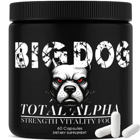 Flacon de Big Dog 3-en-1 Total Alpha Blend de Bruiseweed, 60 capsules