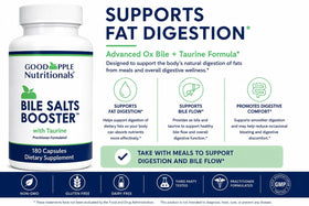 Flacon de Bile Salts support GOODAPPLE NUTRITIONALS ouvert avec capsules visibles