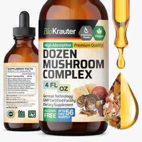 Flacon de BIO KRAUTER Complément Alimentaire Champignons 12 en 1 4 Fl.Oz