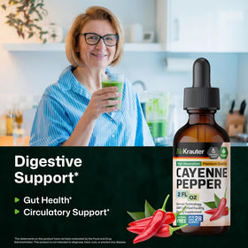 Flacon de BIO KRAUTER Extrait de Poivre de Cayenne 2 fl oz, vue de côté