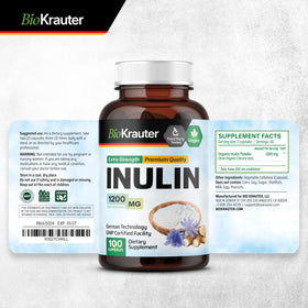 Flacon de BIO KRAUTER Poudre d'Inuline avec des ingrédients naturels