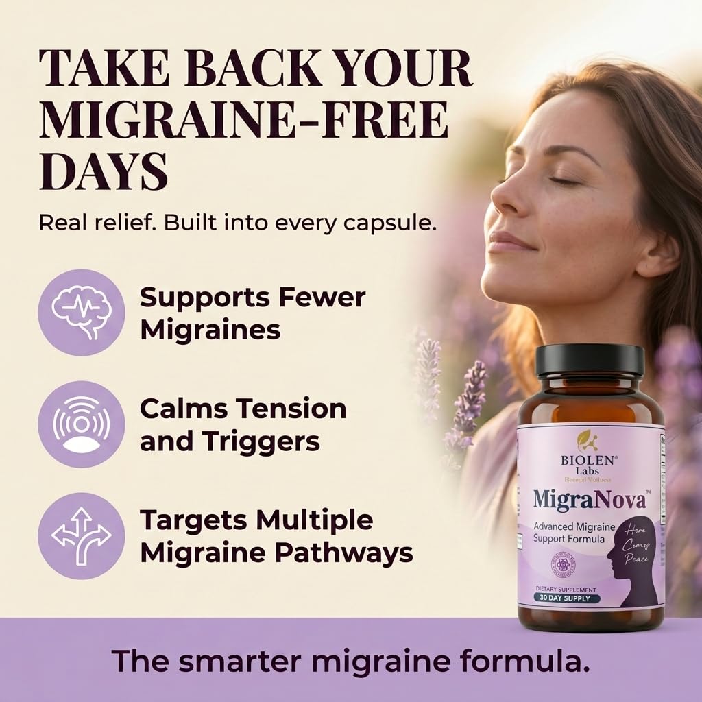 Flacon de Biolen Labs MigraNova avec capsules