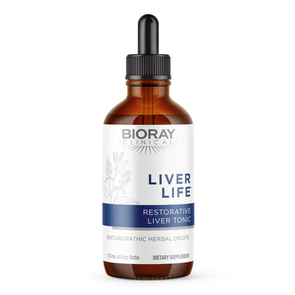 Flacon de BIORAY Clinical Liver Life 4 fl oz avec étiquette