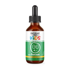 Flacon de BIORAY Kids NDF Focus 2 fl oz avec étiquette visible