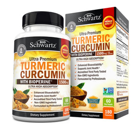 Flacon de BioSchwartz Curcuma Curcumin 1500mg 180 capsules