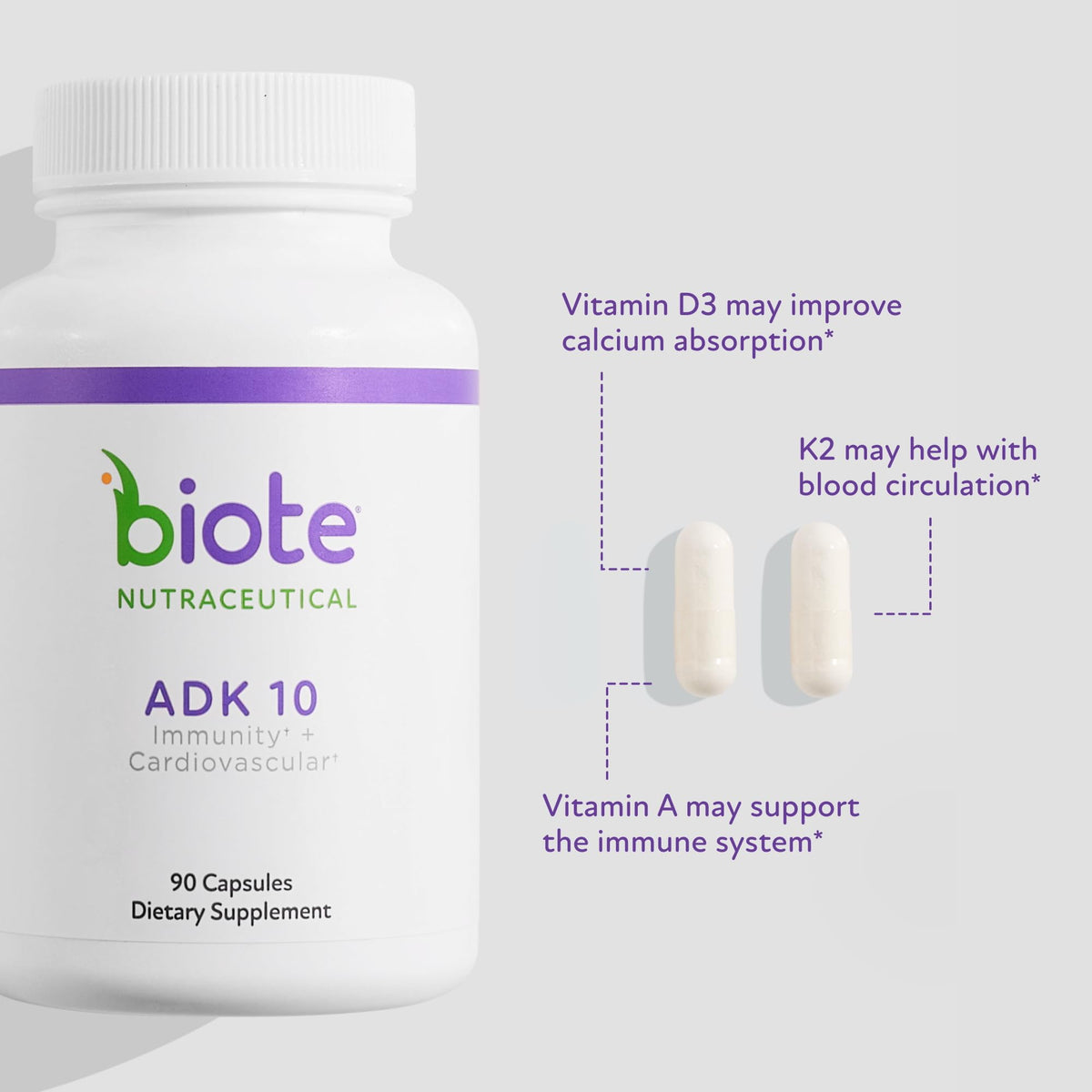Flacon de Biote ADK 10 avec capsules
