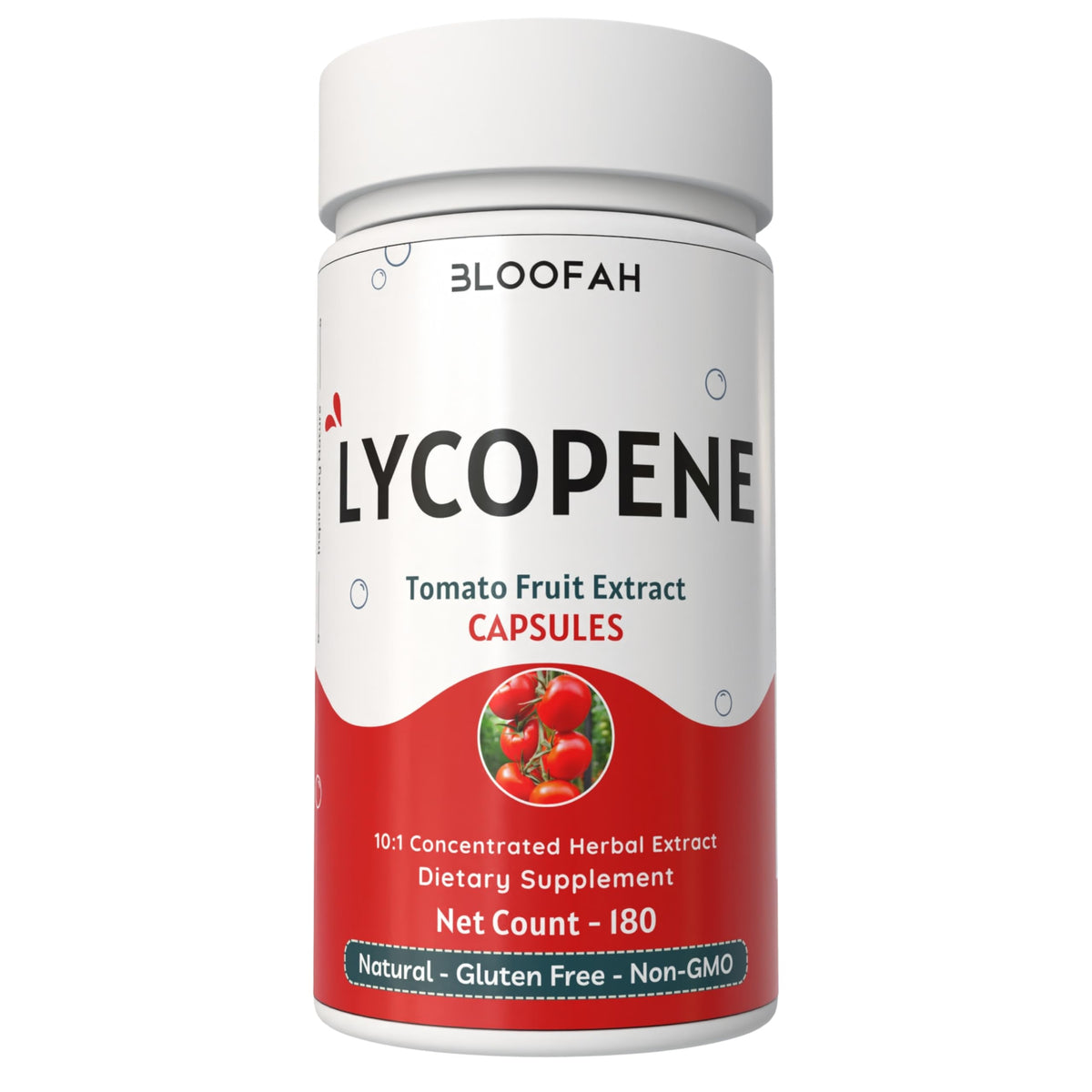 Flacon de Bloofah Extrait de Tomate Lycopène 500mg avec 180 capsules